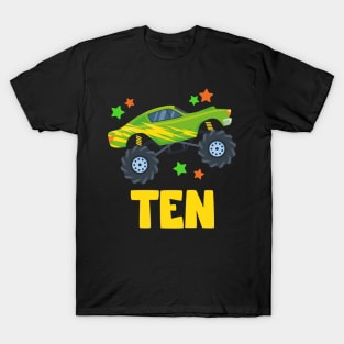 I'm 10 This Is How I Roll Monster Truck 10th Birthday GIft For Boys Toddler Kid T-Shirt